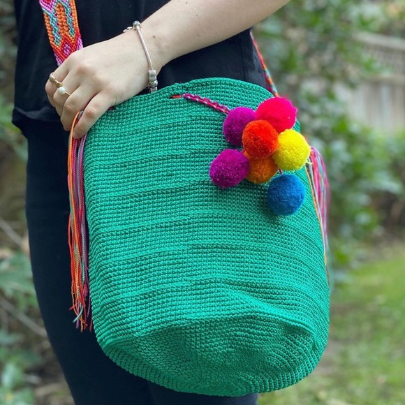 Mexican silk cross body bag - Picture 1 of 3